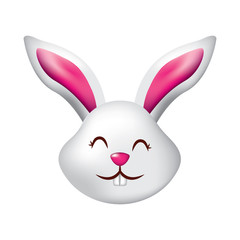 funny cute head rabbit ears animal cartoon vector illustration