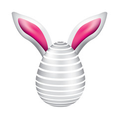 easter egg with rabbit ears decoration vector illustration