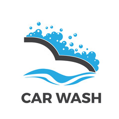Vector logo abstract car and soap, carwash
