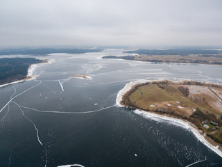Widok z lotu ptaka na Jezioro Rajgrodzkie, Rajgród, Polska