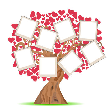 heart tree with picture frames