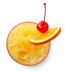 Glass of Tequila sunrise cocktail