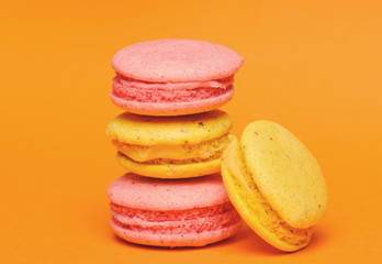 Sweet and colourful french macaroons or macaron