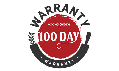100 days warranty icon vintage rubber stamp guarantee