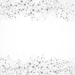 Fototapeta premium Structure molecule and communication. Dna, atom, neurons. Scientific concept for your design. Connected lines with dots. Medical, technology, chemistry, science background. Vector illustration.