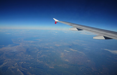 Airplane window view