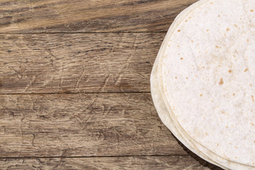 tortilla  on wooden table