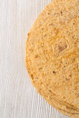 tortilla  on wooden table