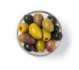 The green and black olives