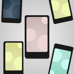 modern smart phone in 3d style, flat screen