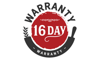 16 days warranty icon vintage rubber stamp guarantee