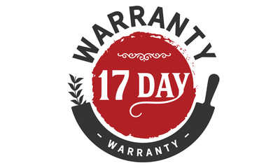 Obraz premium 17 days warranty icon vintage rubber stamp guarantee
