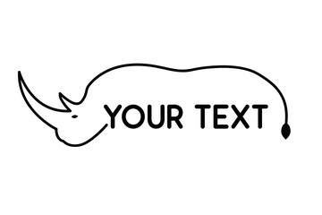 rhino animal line logo design illustration