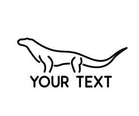 komodo animal line logo design