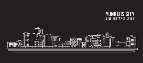 Obraz premium Cityscape Building Line art Vector Illustration design - yonkers city