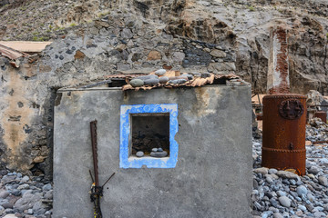 Spain Gomera island playa la cantera abandoned fish factory 