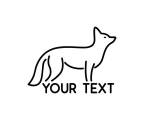fox animal line logo design