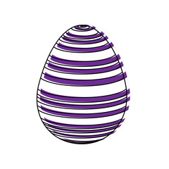 stripes decorative easter egg ornament festive vector illustration
