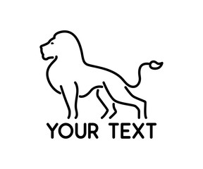 lion animal line logo design illustration