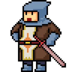 Obraz premium vector pixel art knight
