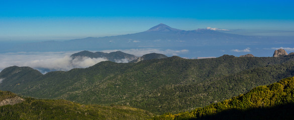 Spain Gomera island with Teide mountain