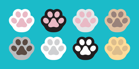 Cat paw vector dog paw icon logo cat breed doodle illustration character cartoon - obrazy, fototapety, plakaty