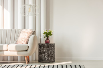 Sofa and table in living room