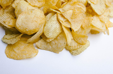 Chips on a white background