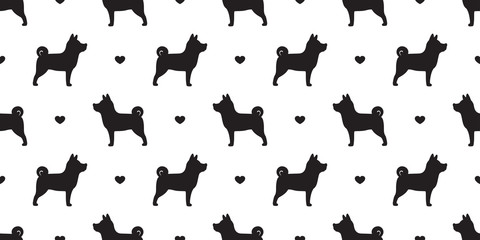 dog seamless pattern vector  french bulldog heart isolated dog breed wallpaper background