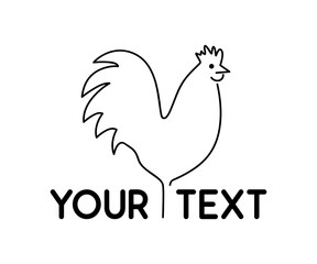 Fototapeta na wymiar rooster animal line logo design illustration