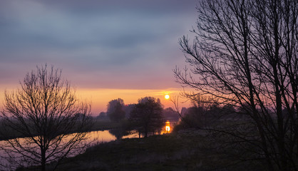 Sonnenaufgang im Teufelsmoor bei Bremen / Germany 