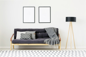 Modern room with empty posters