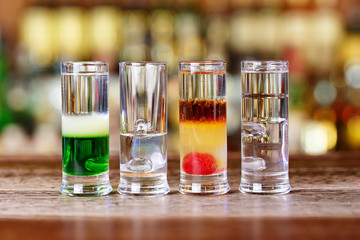 Assortment of cocktails place for text