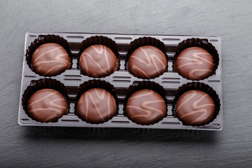 chocolate candy in a box