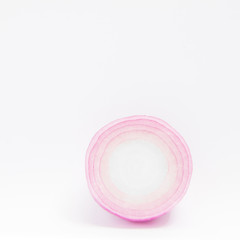 Red and  onions isolated on white background.