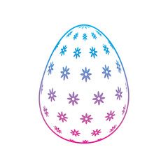 decorative easter egg floral ornament festive vector illustration degrade color line image