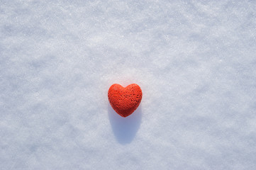heart on the snow