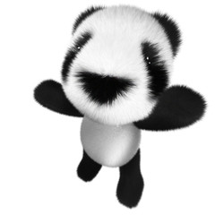 3d Funny cartoon baby panda bear character cheering happily © Steve Young