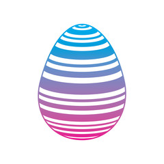 stripes decorative easter egg ornament festive vector illustration degrade color line image