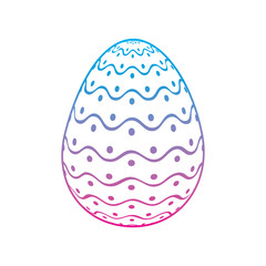 decorative easter egg dots and waves ornament vector illustration degrade color line image