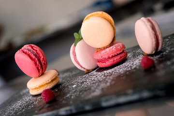 Macarons dessert food sweer cake french ciusine snack delicious france plate