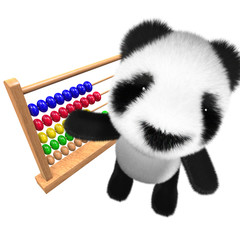 3d Cute and funny baby panda bear character playing with an abacus © Steve Young