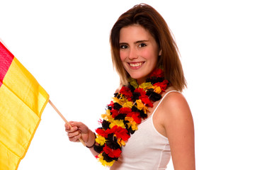 Junge Frau mit Deutschlandfahne 