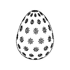 decorative easter egg floral ornament festive vector illustration dotted line image
