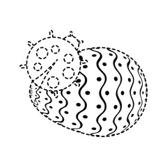 decorative easter egg with ladybug vector illustration dotted line image
