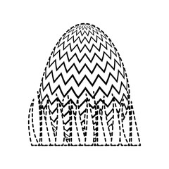 sweet cute decorative easter egg on grass vector illustration dotted line image