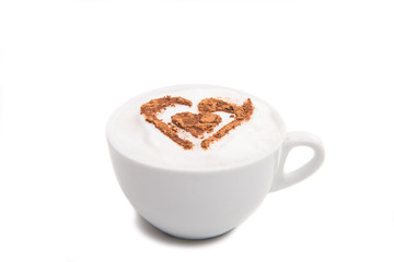 cup of cappuccino isolated