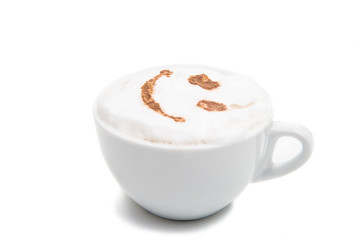 cup of cappuccino isolated