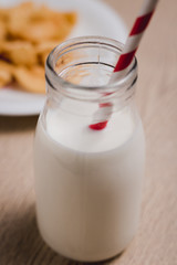 glass of fresh milk on the table