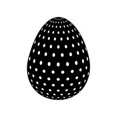 decorative easter egg ornament dotted vector illustration black and white image